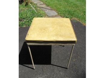 Vintage Square Yellow Vinyl Stool