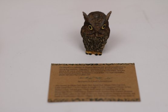 Harmony Ball Pot Bellys Screech Owl Miniature Box - Enchanting Avian Keepsake
