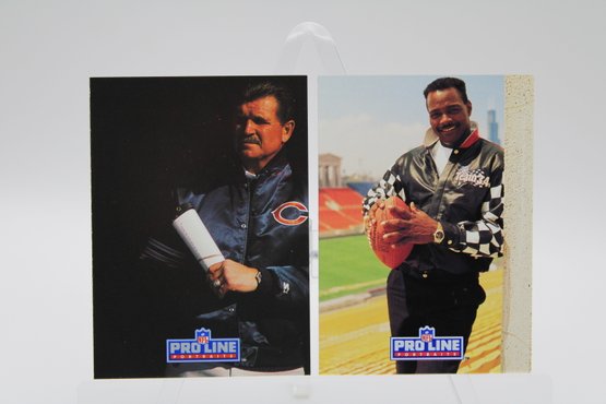 Rare Mike Ditka And Walter Payton NFL Pro Line Portraits - Set Of 2 Cards