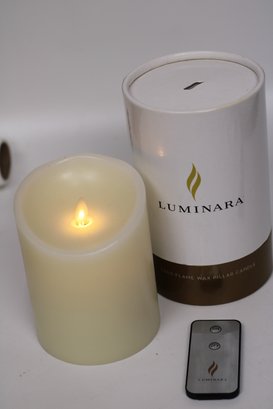 Luminara Battery-Powered Candle With Remote Control - Flameless Pillar Design