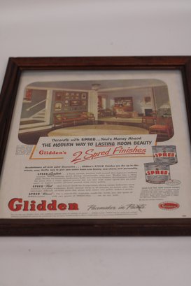 Vintage Glidden 2 SPRED Finishes Framed Advertisement
