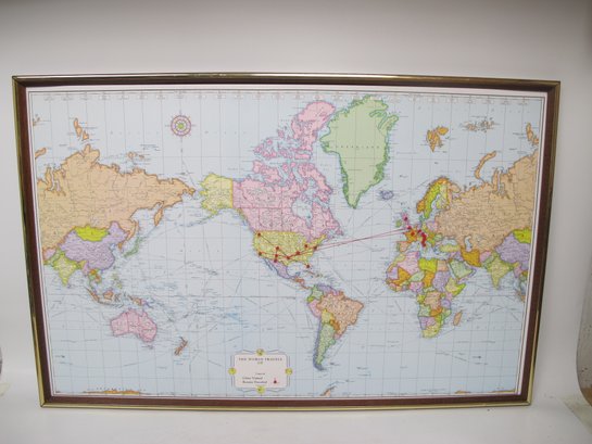 Vintage Rand McNally World Travels Map