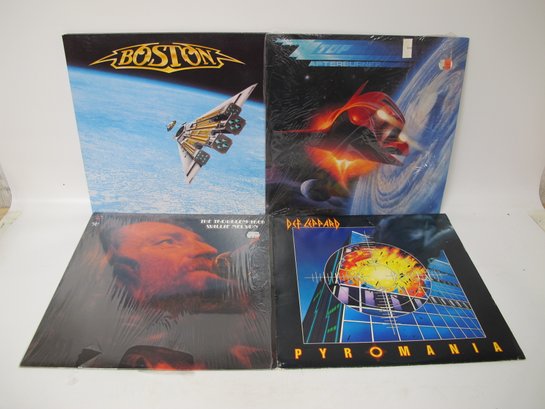 Classic Rock And Country Vinyl Record Collection  Boston, ZZ Top, Def Leppard, Willie Nelson