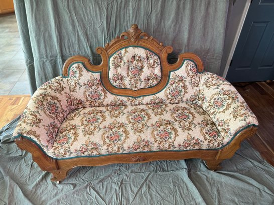 Majestic Victorian Carved Floral Sofa  Elegance From A Bygone Era