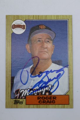 Roger Craig Autographed Baseball Card (San Francisco Giants) 1987 Topps #193