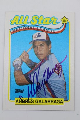 Andrs Galarraga Autographed 1989 Topps #386 Baseball Card - NL Doubles Leader