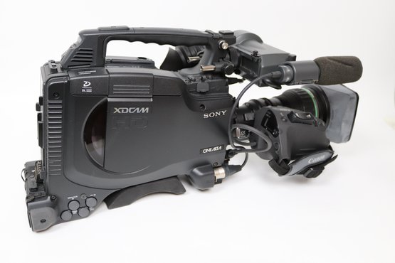 Professional Sony PDW-F355 Camcorder Kit With Canon KH16ex5.7 IRSE SX12 Lens, Sony VCT U14 And Micro Softbox