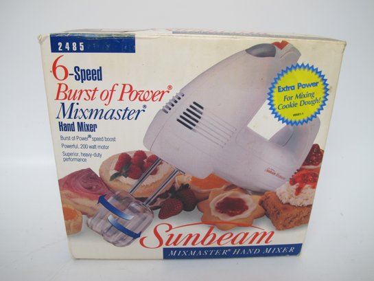 Sunbeam Mixmaster Hand Mixer, Model 2485 - 6-Speed Burst Of Power