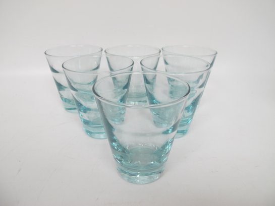 Flat Juice Glass - Ripple Aqua By Libbey Glass Company (Set Of 6)