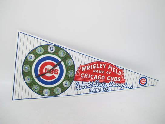 Chicago Cubs Wrigley Field Pennant Clock