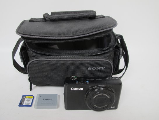 Canon PowerShot S90 Digital Camera With Sony Carrying Case
