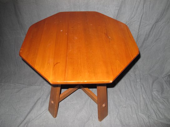 Mid Century Modern Octagonal Wooden Console Table