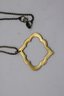Modern Geometric Faux Gold Pendant Necklace On Ball Chain