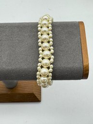 Simulated Pearl Double-Strand Bracelet - Elegant Costume Jewelry