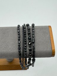 Multi-Strand Black Beaded Necklace