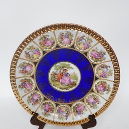 Stunning Vintage Bavarian Porcelain Decorative Plate - Bareuther Waldsassen Germany, Collector's Item, 22k