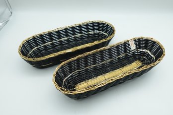 Set Of 2 Black And Gold Cracker Basket