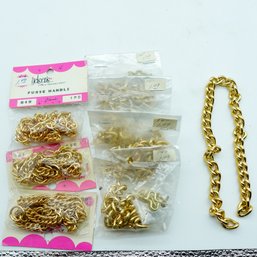 Set Of 10 Variety Gold Tone Purse Chains Most 14' Long