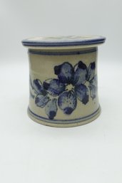 Vintage Polly Pottery Blue Stoneware Butter Keeper: Boulder Co