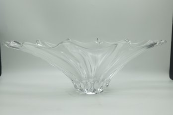 Vintage Large MCM Handblown Glass Bowl, 16.75 Inches