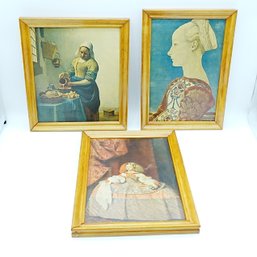 Renaissance Art Trio: Vermeer, Veneziano, Velasquez - Vintage Reproduction Prints