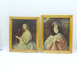 Classic Framed Art Duo: Sir Joshua Reynolds' 'Nelly OBrien' & Sir Anthony Van Dyck's 'Maria Ruthven'