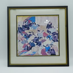 Traditional Japanese Ukiyo-e Style Artwork - Framed Vintage Print