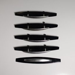 Retro Set Of 5 Pulls Black And Silver