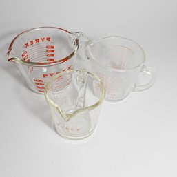 Set Of Three PYREX Measuring Cups