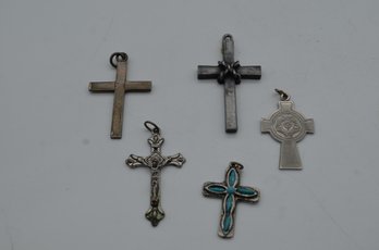Vintage Religious Cross Collection - Lot Of 5 Diverse Metal Crucifixes