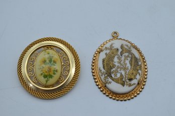 Ornate Vintage Pendant Collection - Lot Of 2 Decorative Pendants