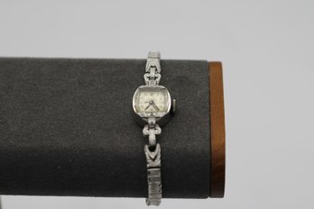 Elegant Vintage Platinum Lady Elgin Women's Watch  Art Deco Style