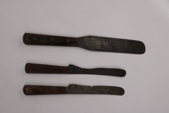 Set Of Three Vintage Wooden Handle Spreaders - Rustic Kitchen Tools