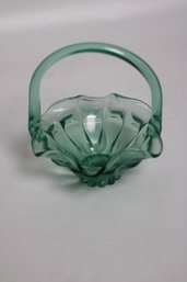 Elegant Fenton Art Glass Green Basket