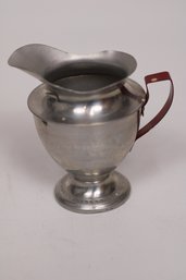 Lightweight Metal Creamer With Burgundy Accents - Quaint Tableware