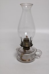 Vintage Glass And Metal Oil Lamp  Elegance And Functionality