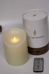 Luminara Battery-Powered Candle With Remote Control - Flameless Pillar Design