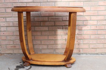 Art Deco Style Round Side Table - Elegant Vintage Accent Furniture