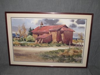 Original Watercolor 'Old Chapel Arroyo Reco' By Spike Ress - Framed
