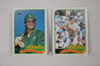 1989 Topps Baseball #500 Jose Canseco Oakland Athletics And Mark McGwire #70 Oakland Athletics