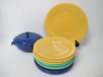 Fiesta Dinnerware Collection - 13-Piece Assorted Lot Cobalt, Jade, Sunshine