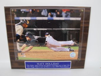 Matt Holliday 'The Slide' 2007 Post-Season Game Winning Run Plaque - Iconic Baseball Memorabilia