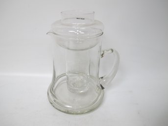 Clear Glass Pitcher With Ice Chamber Insert