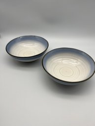 Set Of 2 Blue Gray Bowl