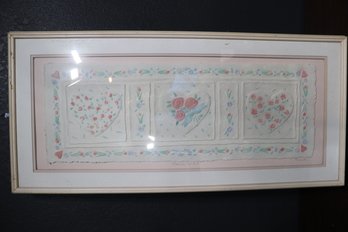 Priscilla's Handcrafted Cast Paper Art  Delicate Floral Heart Design