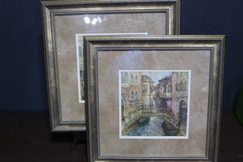Enchanting Venetian Canal Scene Prints By Albena Hristova - Memories Of Venice II & III, Elegantly Framed