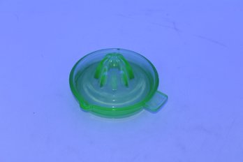 Rare Vintage Uranium Glass Citrus Reamer Juicer By Federal Glass - Glowing Retro Kitchen Tool