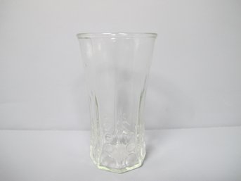 Set Of 8 Clear Art Deco Drinking Glasses Octagonal Base