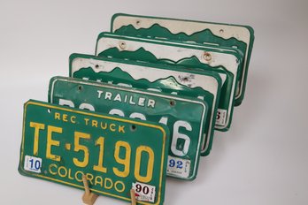 Set Of 5 Colorado Vintage Licenses Plates