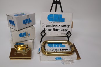 C.R. Laurence Co.  Frameless Shower Door Hardware Tubular (2) And Vienna Hinges (3)